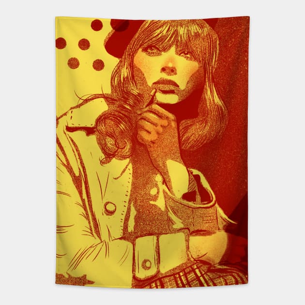 Karina in Red and Yellow Tapestry by megglester