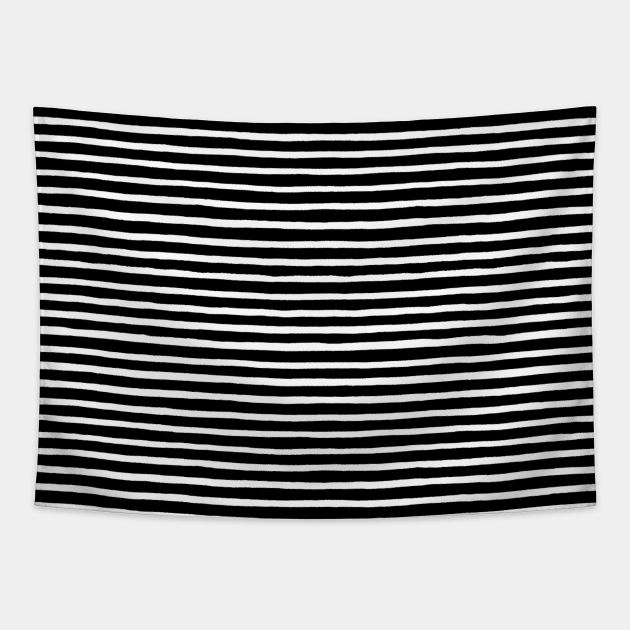 Pocket - Marker Black Stripes Tapestry by ninoladesign