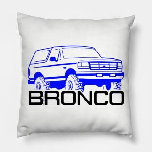 1992-1996 Bronco Front Side w/tires, blue/black print Pillow