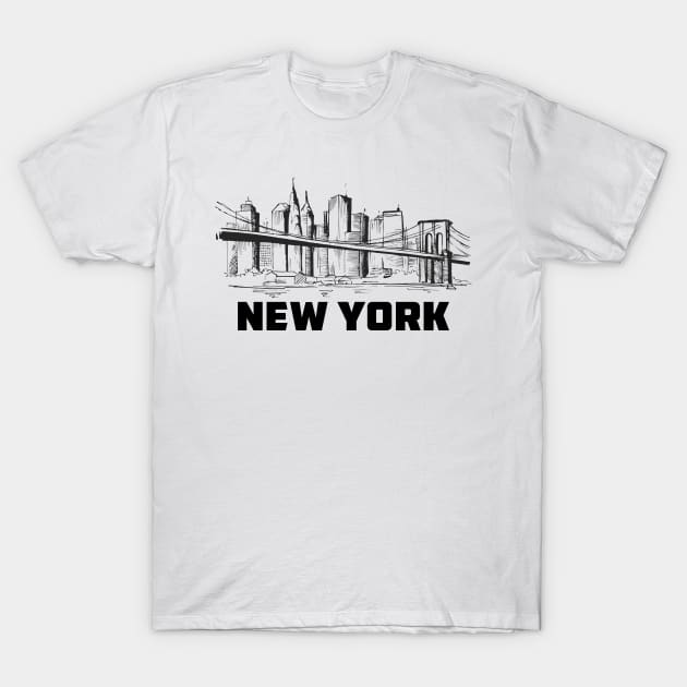 Perfect New York City Baseball Downtown NYC Skyline Gift T-Shirt