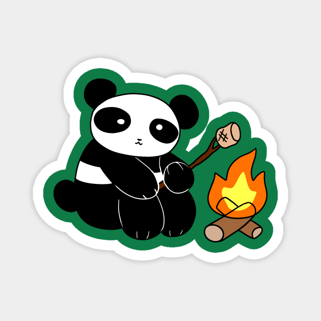 Campfire Panda Magnet by saradaboru