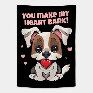 Dog Love: Make My Heart Bark Tapestry