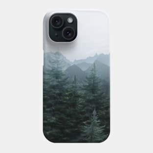 Watercolor Dense Forest And Mountains Phone Case