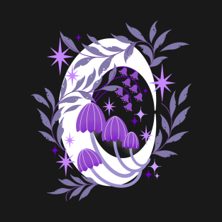 Crescent moon mushroom magic T-Shirt