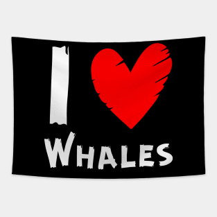 I Love Whales Tapestry