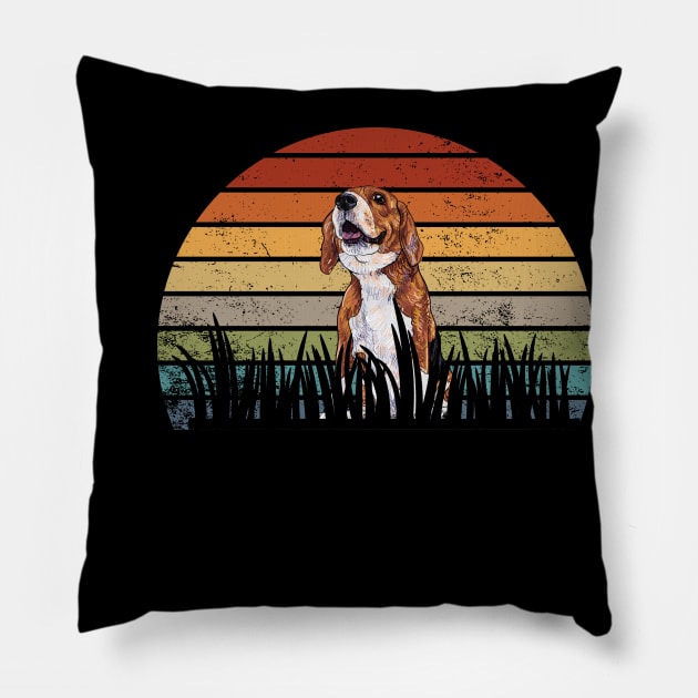 Vintage Outdoor Beagle Pillow by T- VIBE