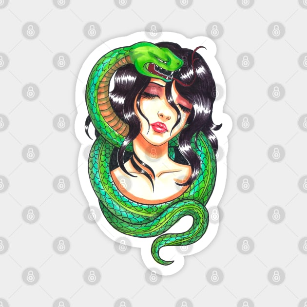 snake woman Magnet by ekkimu