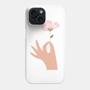 Vintage meadow botanical floral hand holding flower Phone Case