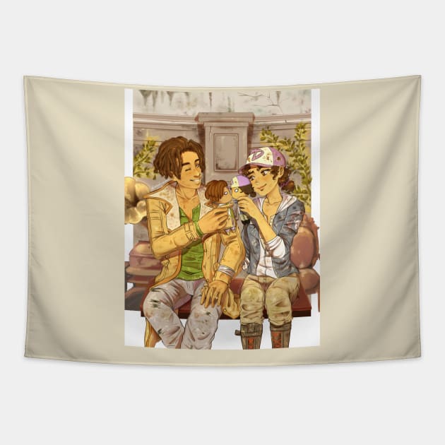 Clementine and Louis Tapestry by Monicherrie