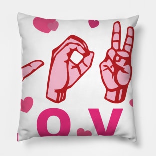 'LOVE American Sign Language' Cool ASL Sign Language Pillow