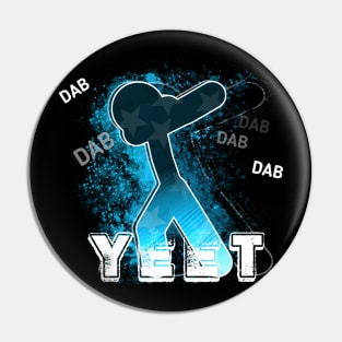 Yeet Dab - Dabbing Trendy Dance Emote Meme - Autumn Fall Kids Teens  - Stickman - Light Blue Pin