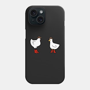 Cowboy Duck and Cowboy Chicken Phone Case