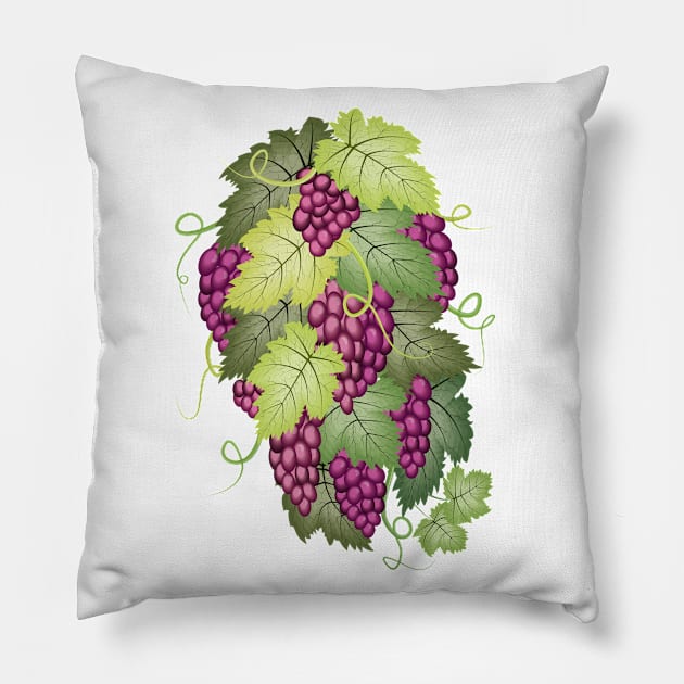 Bunches Of Grapes Pillow by Designoholic