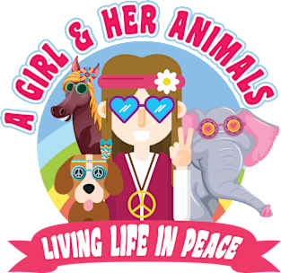 'A Girl and Her Animals' Cool Hippie Peace Retro Magnet