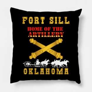 Fort SIll, Home of Artillery w Cassion - Gold X 300 Pillow