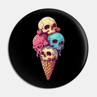 skull ice cream Pin