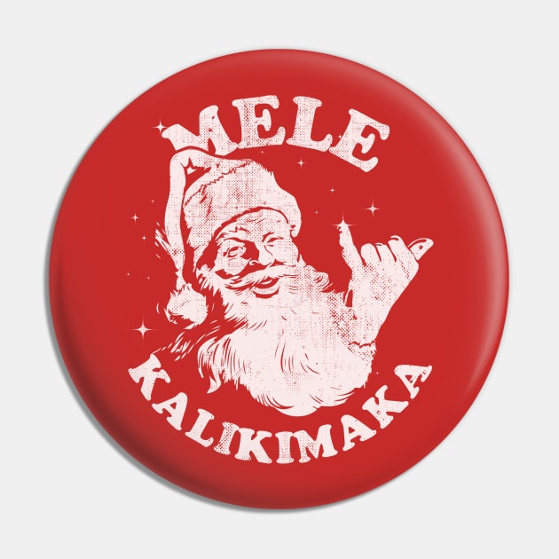 Retro Christmas Mele Kalikimaka Santa Shaka Hawaii Pin by Doubledutch