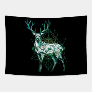 Geometric Deer Tapestry