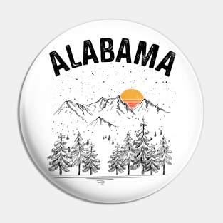 Alabama State Vintage Retro Pin