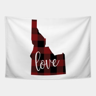 Idaho Love Buffalo Plaid Tapestry