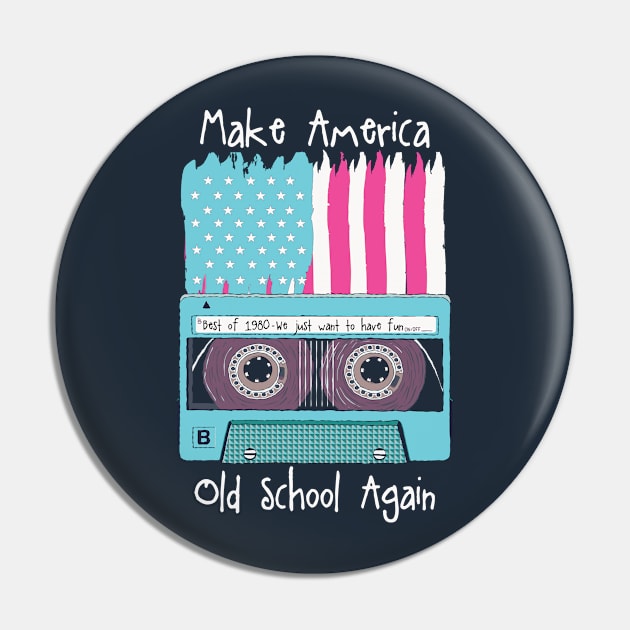 Funny Patriotic 80s Music Fan Gift Pin by USProudness