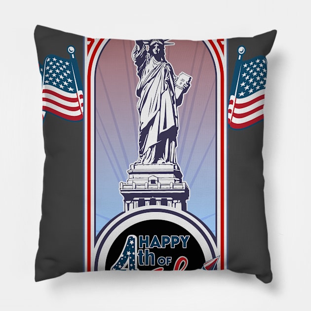 Happy 4th of July Pillow by WalkingMombieDesign