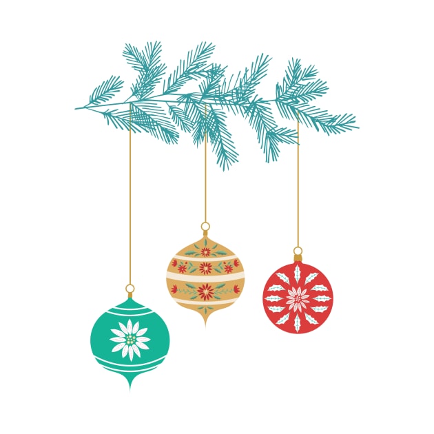 Retro Christmas Ornament Branch by SWON Design