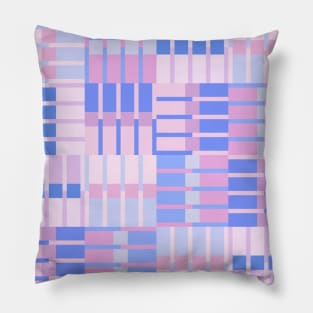 Retro Stripes Pattern - Blue and Pink Pillow