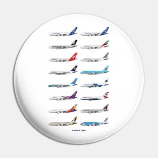 Airbus A380 Operators Illustration Pin