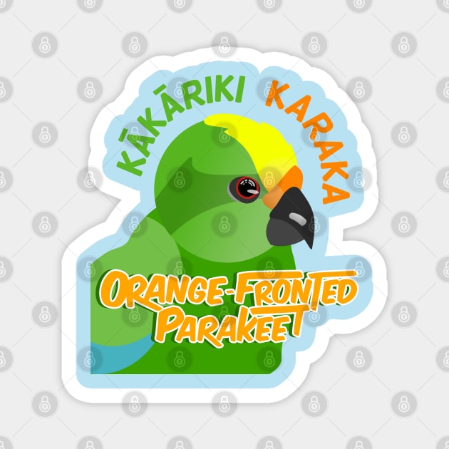 Kakariki Karaka Orange fronted parakeet Magnet by mailboxdisco