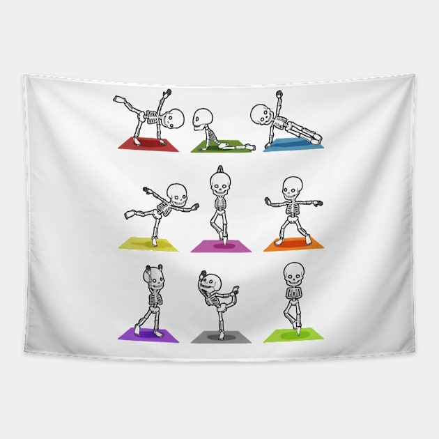 Skull Yoga Tapestry by Saamdibilquraniart