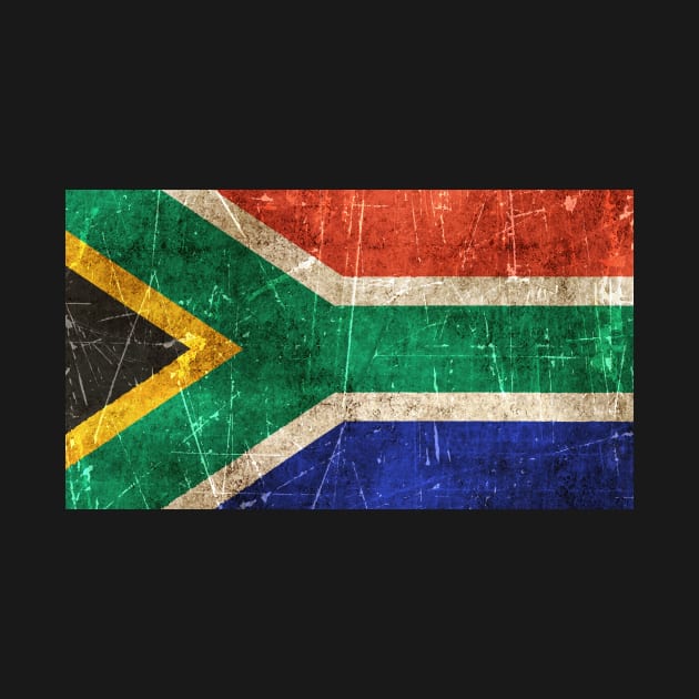 Vintage Aged and Scratched South African Flag by jeffbartels