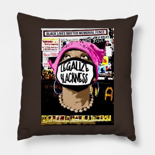 Legalize Blackness Black Lives Matter Memorial Fence - Light Complexion - Brown Eyes - Front Pillow