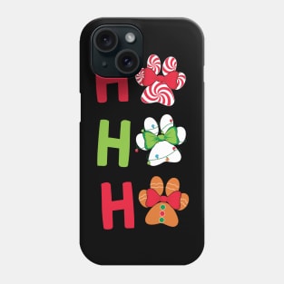 Ho Ho Ho Dog Paw Print Christmas Gift Phone Case