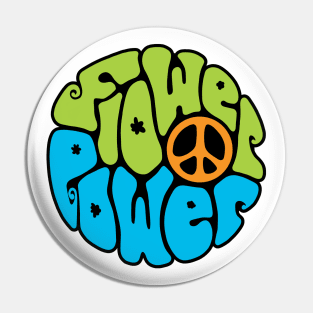 Flower Power Word Art Pin