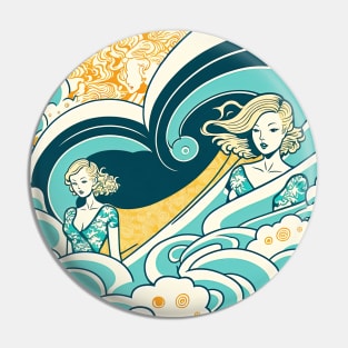 Japanese Surfers Pin