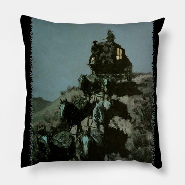 Stagecoach by Frederic Remington Pillow by MasterpieceCafe