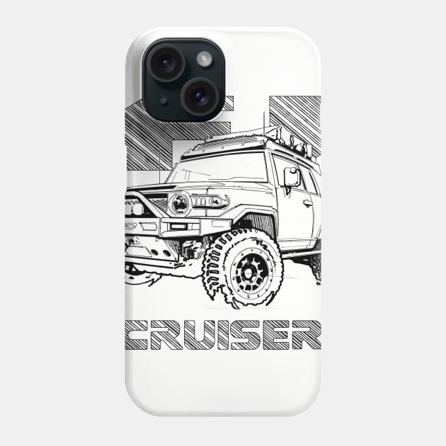 FJ Cruiser (XJ10) – LineArt Phone Case by robert1117