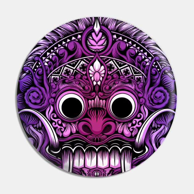 Rangda Mask - Purple Pin by Gofart