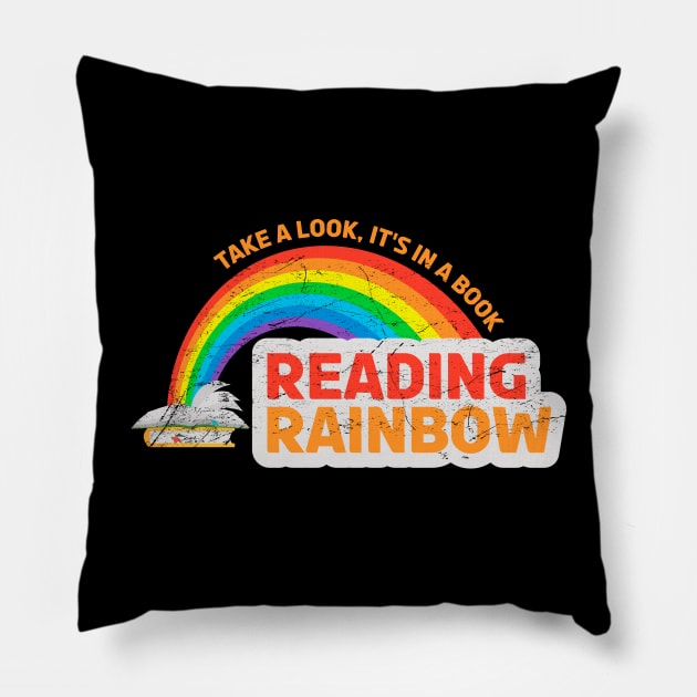 Reading Rainbow Take A Look It's In A Book Vintage Pillow by ItuPagi