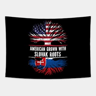 American Grown with Slovak Roots USA Flag Tapestry