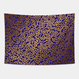 Art and craft Morris arabesque design on a purple background Tapestry