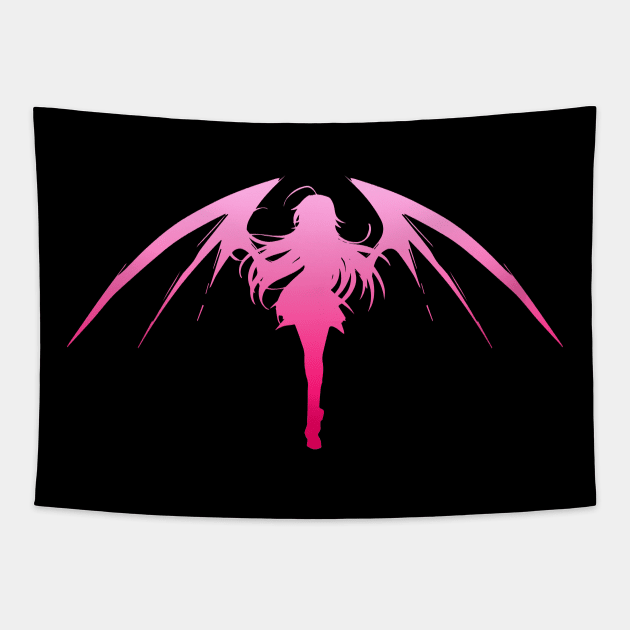 Demon Girl - Pink V Tapestry by Scailaret