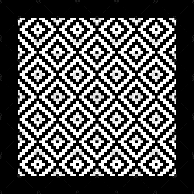 Aztec Block Symbol Ptn BWII by NataliePaskell