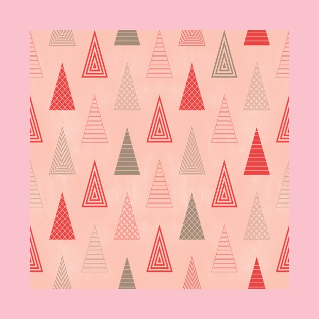 Blush Minimal Christmas Trees by Carolina Díaz