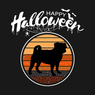 Funny Happy Halloween Beautiful Pug Men Women Kids Gift T-Shirt
