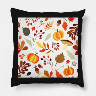 Fall Pattern, Beautiful Autumn, Pumpkins, Acorns, Leaves & Mushrooms face masks, Phone Cases, Apparel & Gifts Pillow