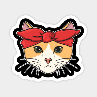 Cute & Adorable Gangster Bandana Cat Thug Kitty Magnet