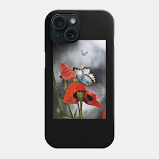 Poppies And Butterflies Phone Case