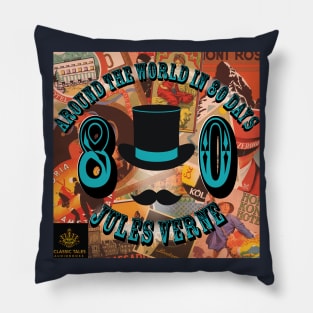 Around the World in 80 Days, by Jules Verne Pillow